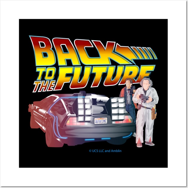 back to the future, doc brown, marty mcfly, delorean Wall Art by HEJK81